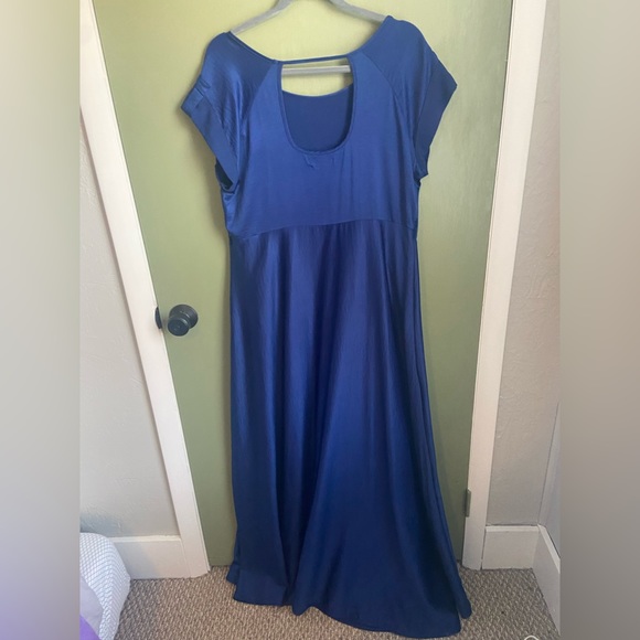 Dark Blue Washable Silk Gown - Amanda Laird Cherry - US Size 12 - Picture 3 of 5